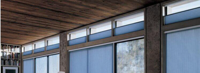 Honeycomb жалюзи для коротких широких окон