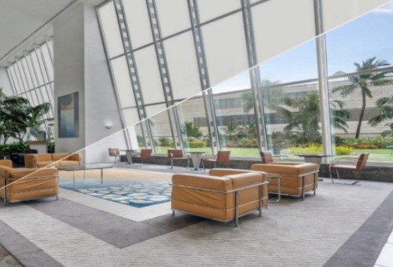 PDLC smart film glass facades Стеклянные фасады из смарт-пленки PDLC