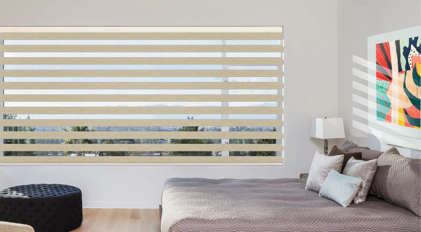 Моторизованные версии Zebra Sheer Roller Shades